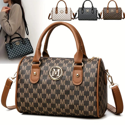 Women’s Alphabet Shoulder Bag with Golden “M” Logo