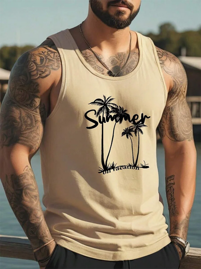 Hawaiian Coconut Print Tank Top