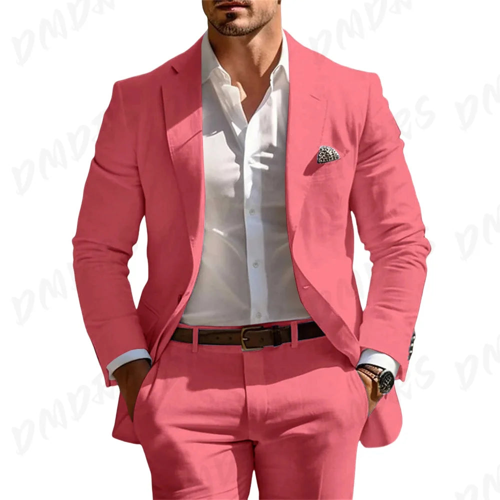 Summer Wedding Formal Solid Suit