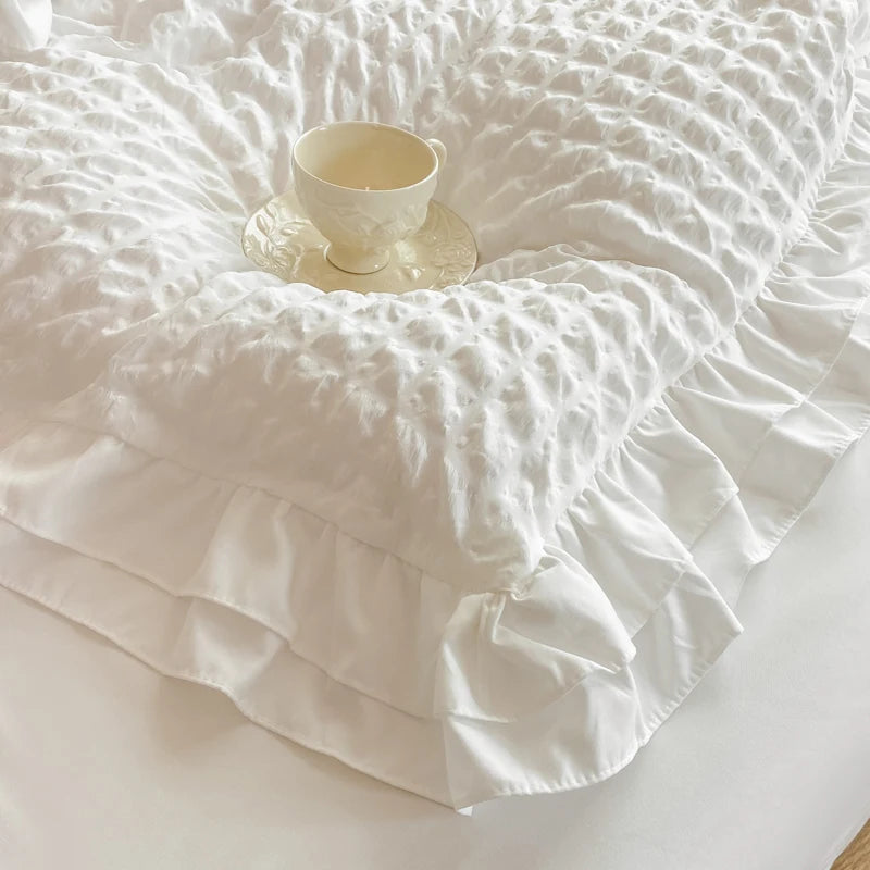 Korean Lace Seersucker Bedding Set