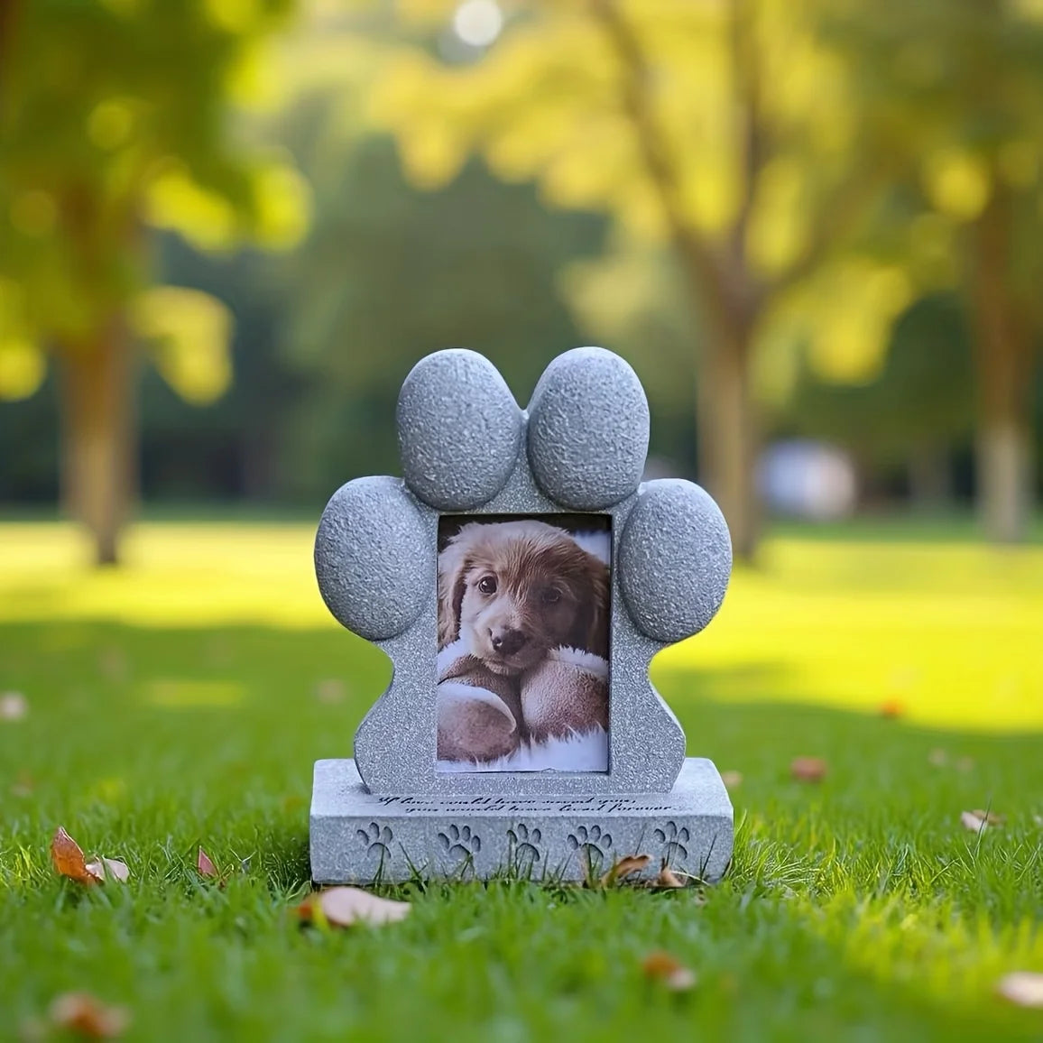 Resin Pet Paw Memorial Stone