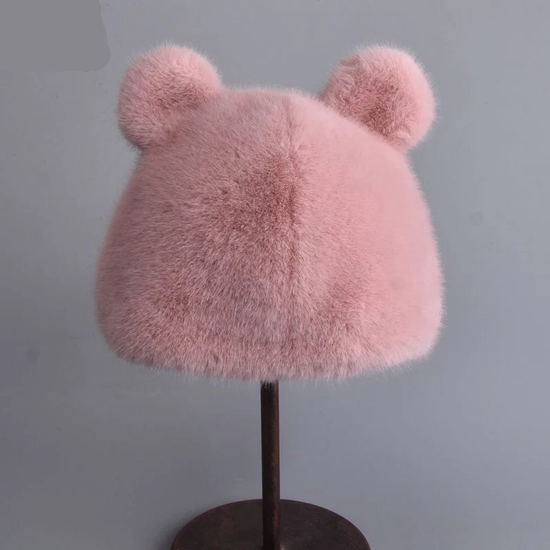 Winter Faux Mink Fur Beanie