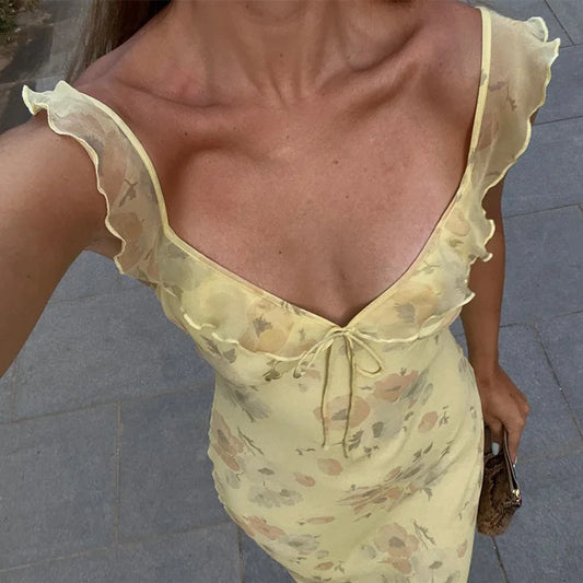 Ruffle Strap Club Dress