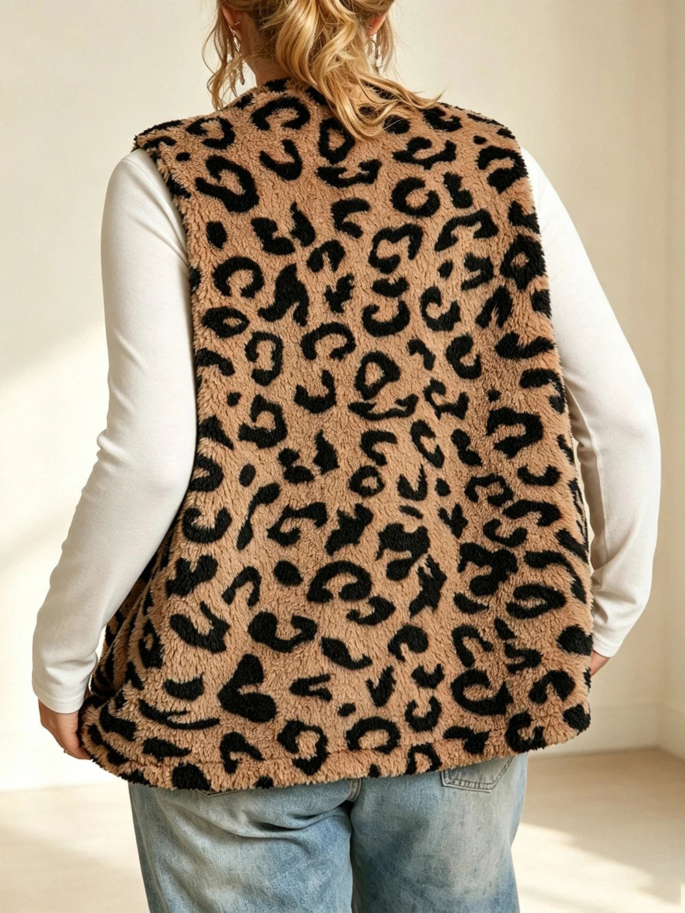 Leopard Print Knit Vest