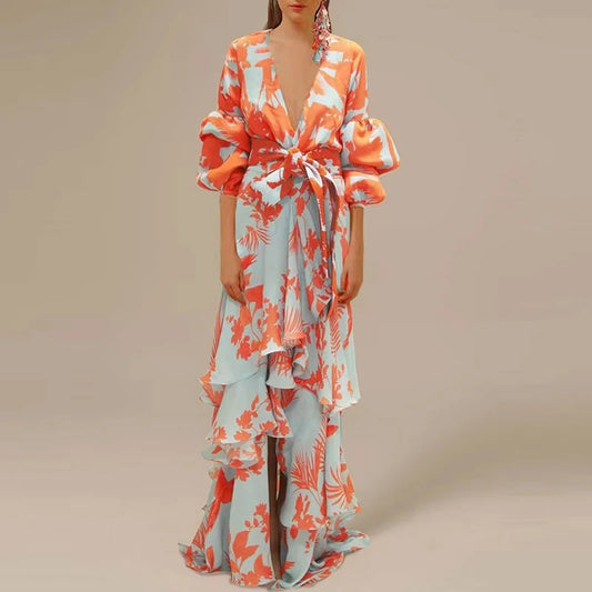 Retro Ruffle Party Dress