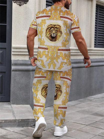 Summer Short Sleeve Trousers Suit