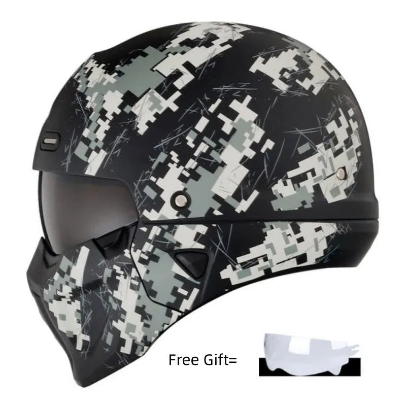 Half-Open Retro Locomotive-Style Helmet