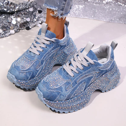 Crystal Lace-Up Sneakers