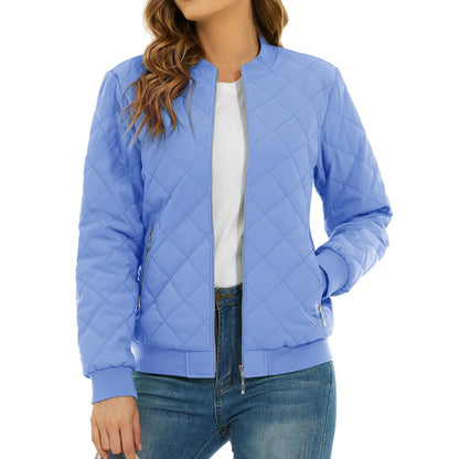 Diamond Quilted Bomber Jacket