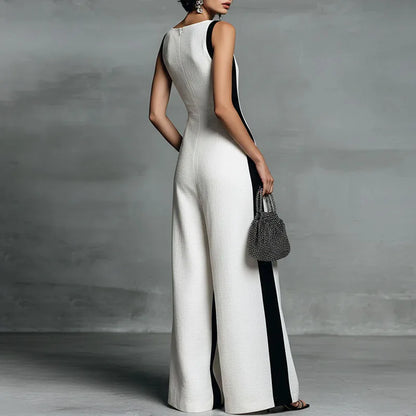 Striped Wide-Leg Jumpsuit