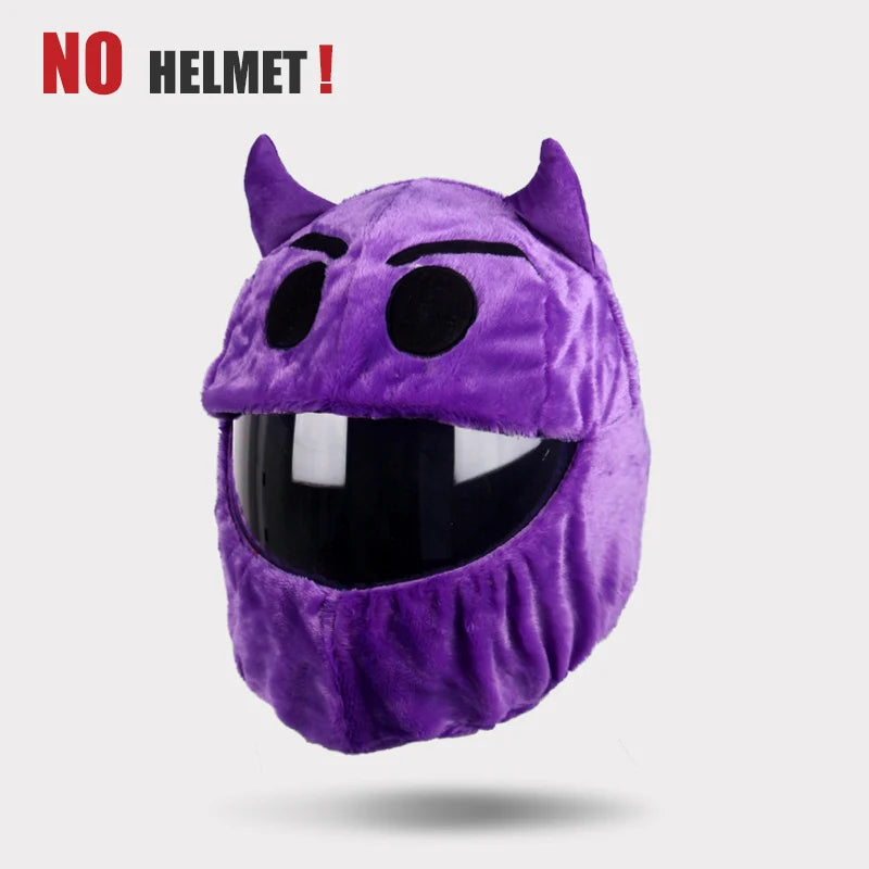 Plush Cartoon Full-Face Helmet Cover
