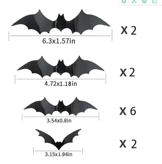 3D Hollow Bat Wall Stickers