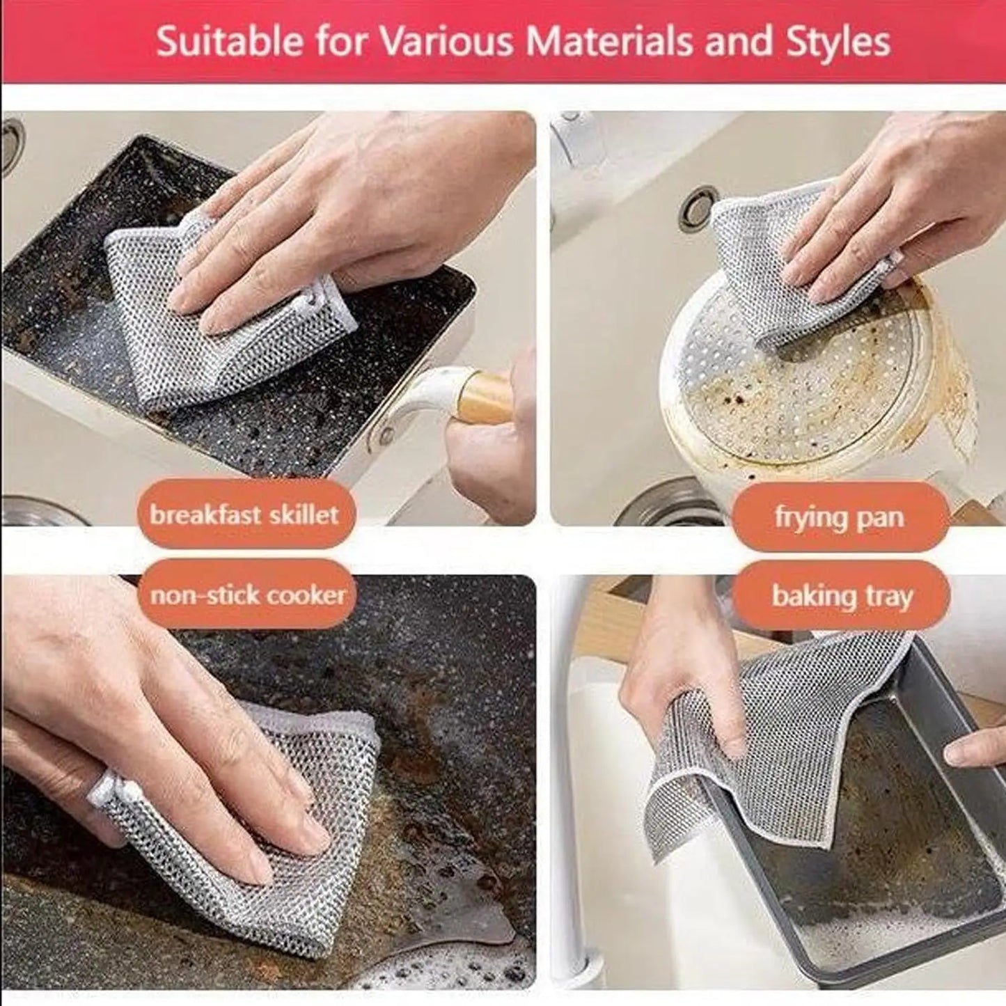 Wire Scrub Dishcloth Set
