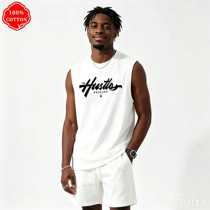 Cotton Houston Print Sleeveless Vest