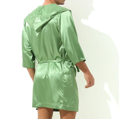 Silk Short-Sleeve Bath Robe