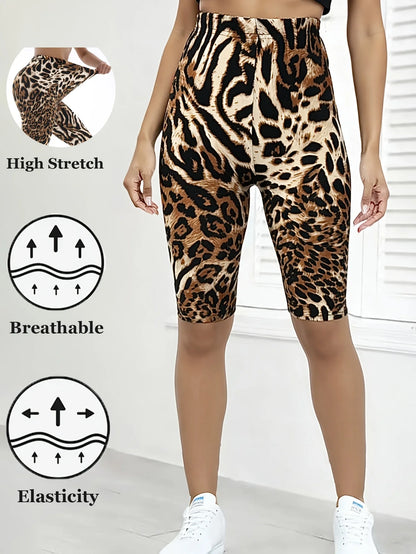 Leopard Print Cycling Shorts