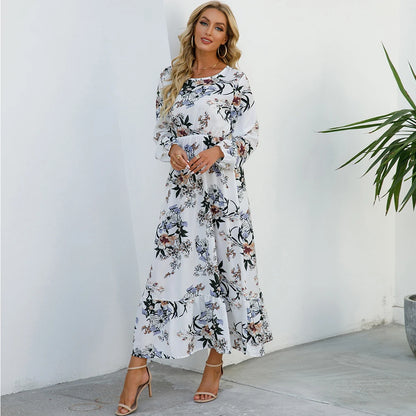 Floral Bohemian Chiffon Maxi Dress