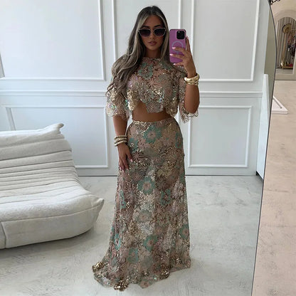 Embroidered Skirt Set