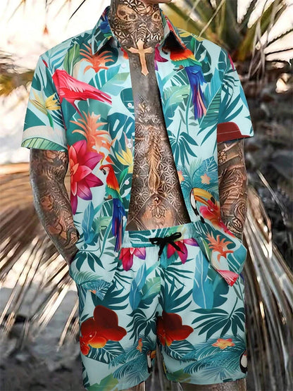 Jungle Print Hawaiian Shirt Set