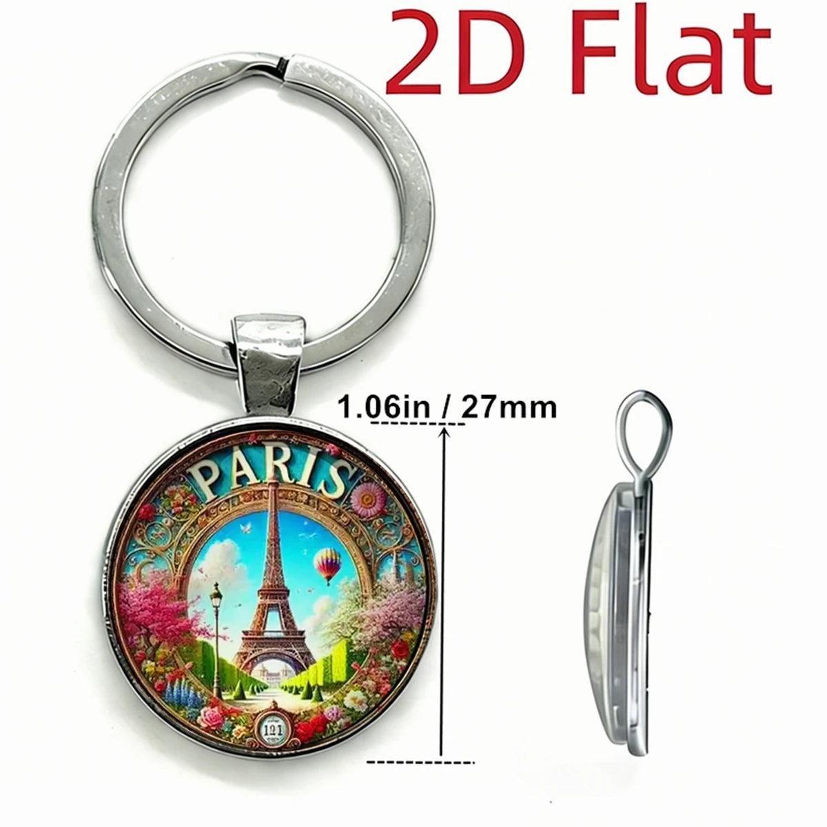 Eiffel Tower Keychain Retro Style