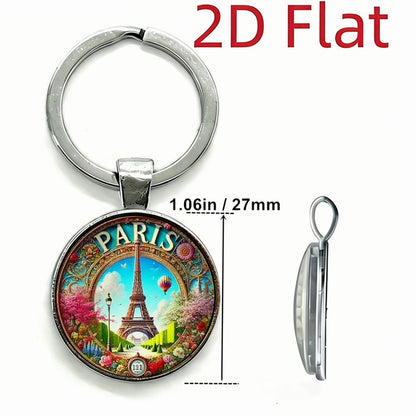 Eiffel Tower Keychain Retro Style