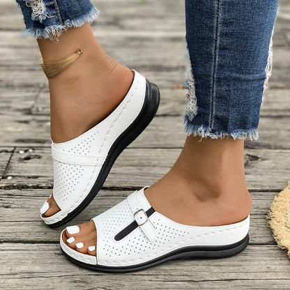 Feather Wedge Sandals