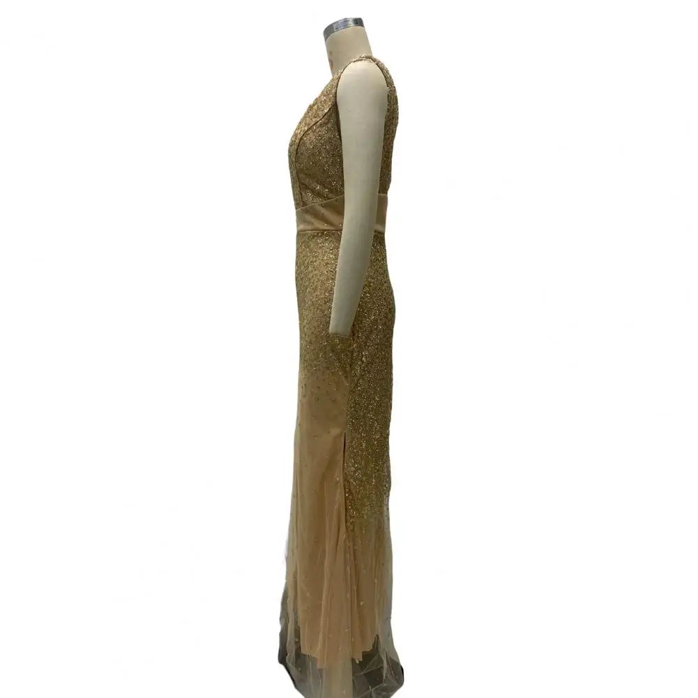 Sequin Mesh Evening Party Dress