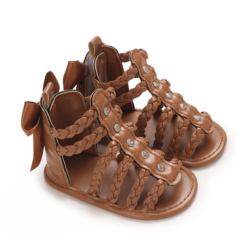 Braided Bowknot Baby Sandals