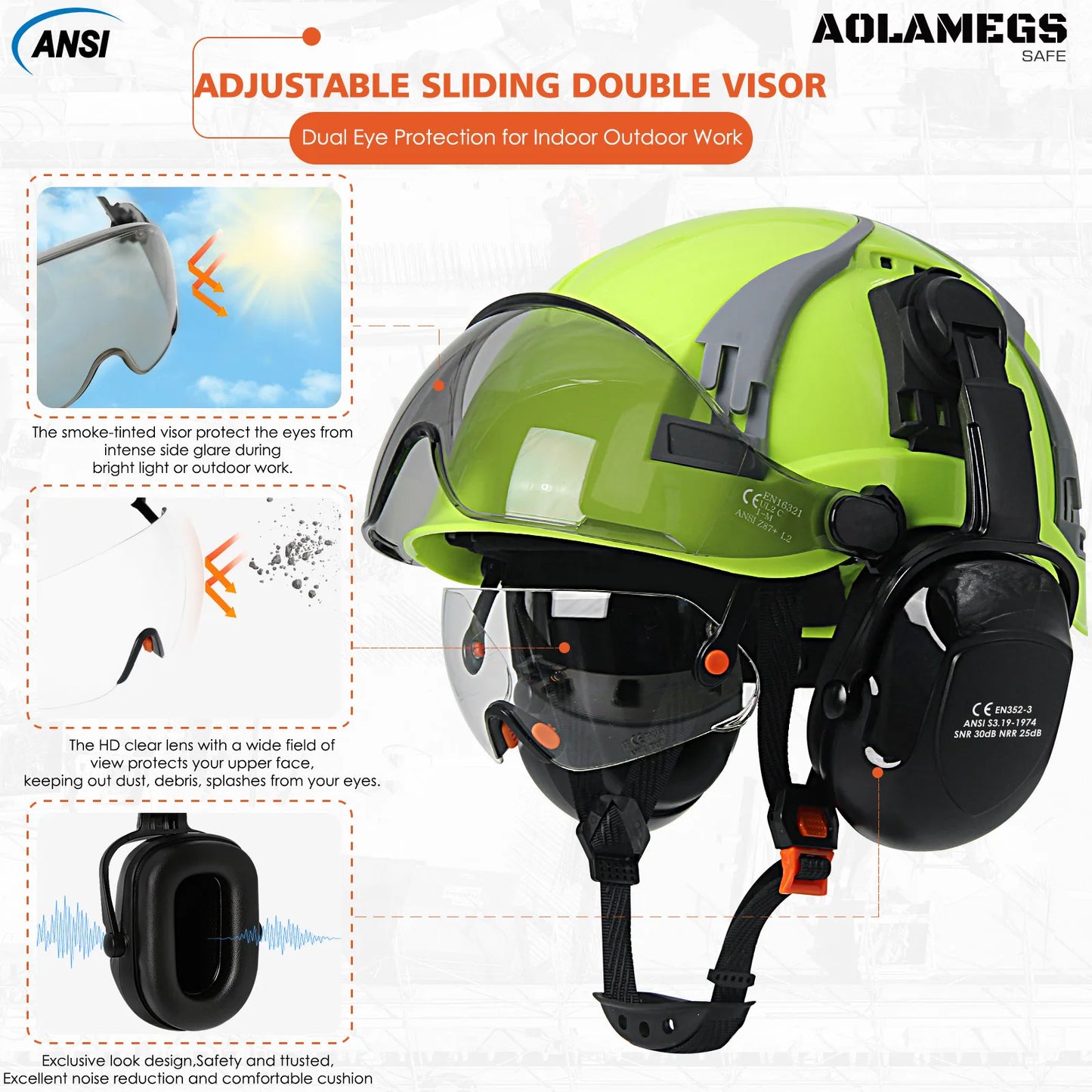 ABS Shell Dual-Visor Safety Helmet