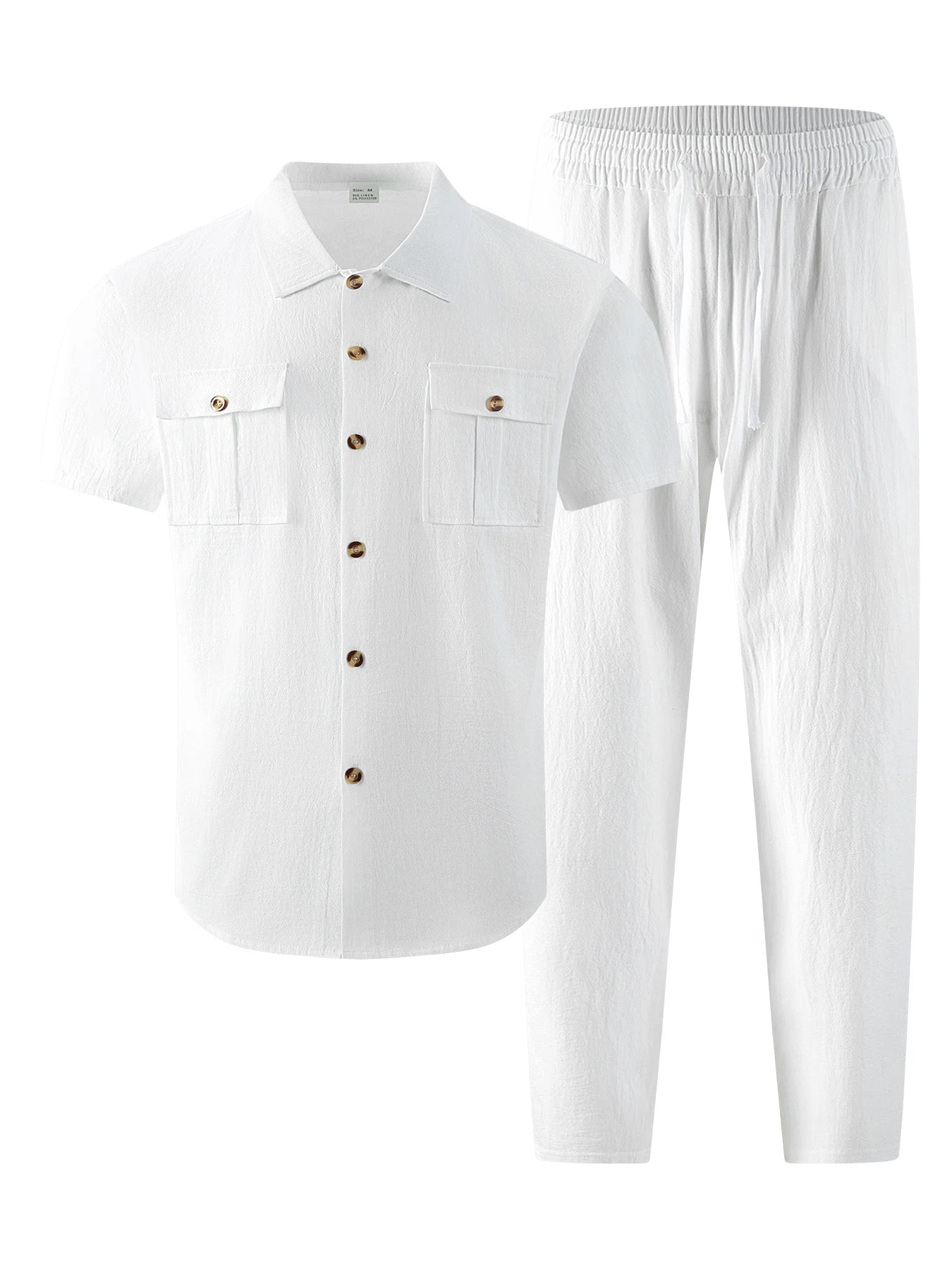 Cotton Linen Short Shirt Set