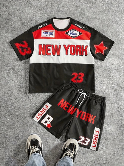 Chicago Print T-Shirt Shorts Set