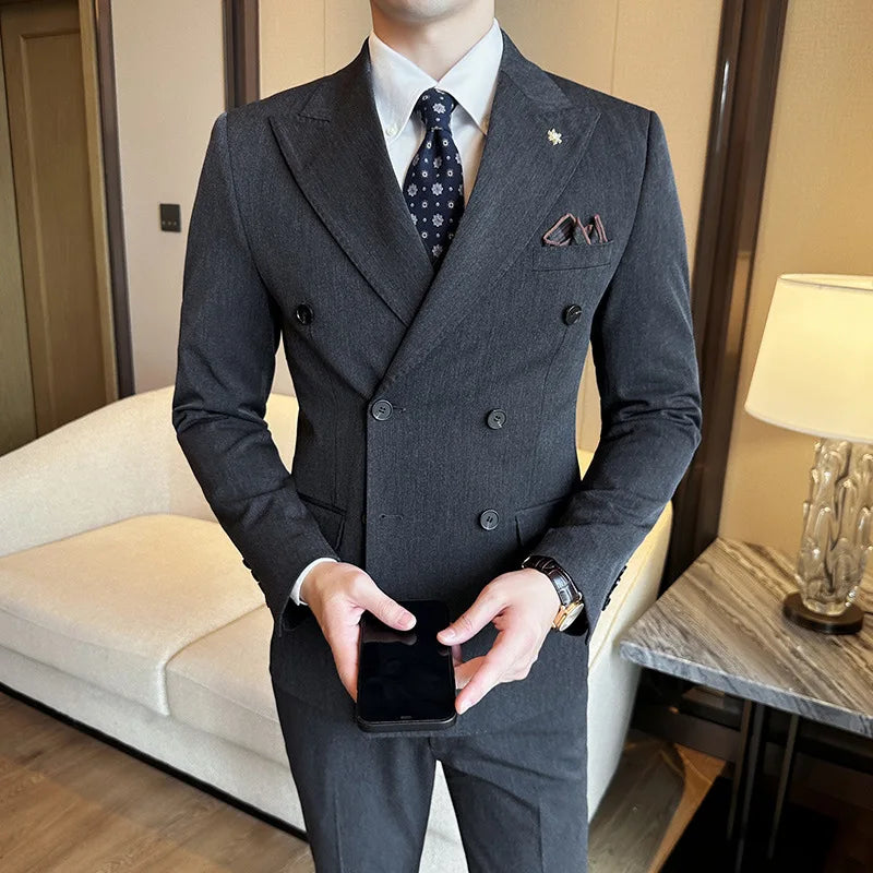 Jacket Trousers Double Breasted Suit
