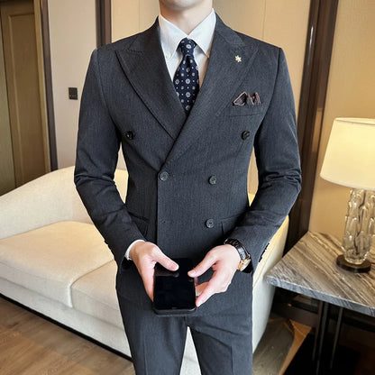 Jacket Trousers Double Breasted Suit