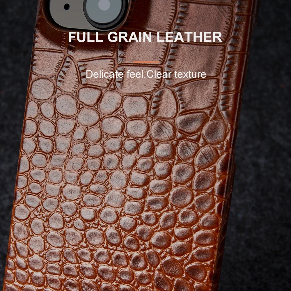 Crocodile Leather Case for iPhone 17 Pro Max | 17 Pro | 16 Pro Max | 16 Pro | 15 Pro Max | 15 Pro | 14 Pro Max | 14 Pro | 13 Pro Max | 12 Pro Max | 11 Pro Max