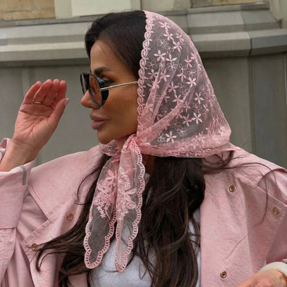 Bandana Silk Lace Scarf