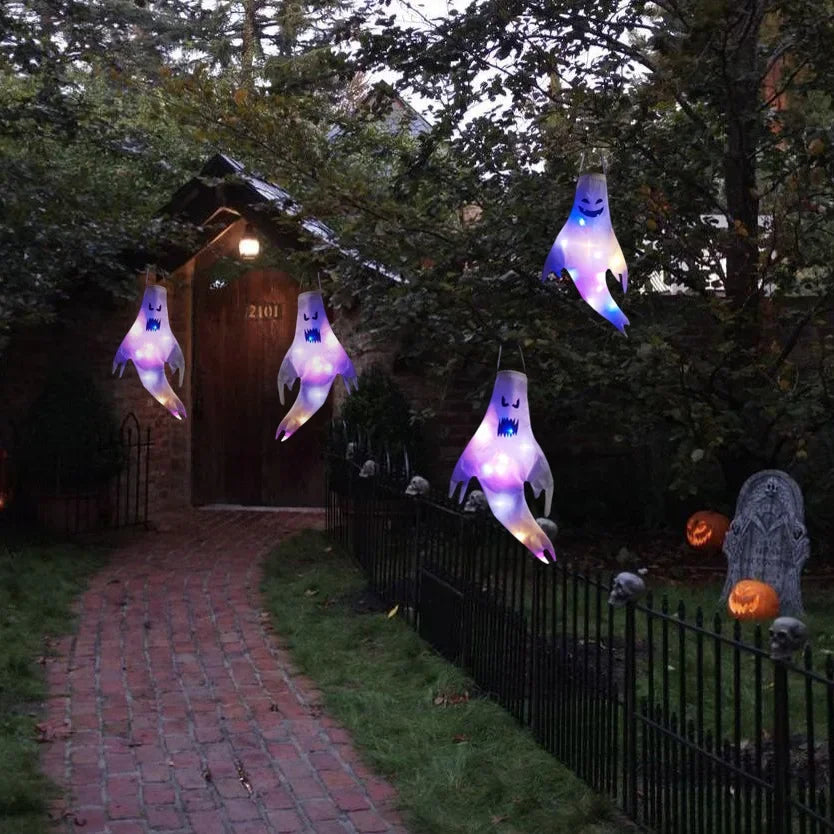 Glowing Ghost Windsock Decor