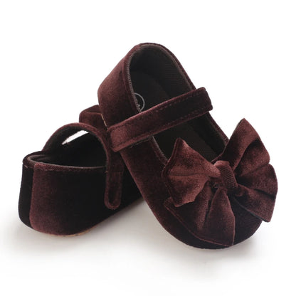 Flannelette Bow Baby Flats