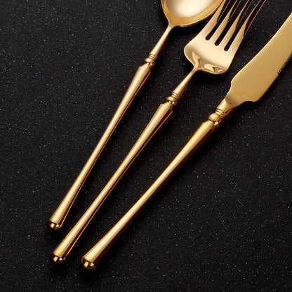 Metal Gold Cutlery Set Tableware