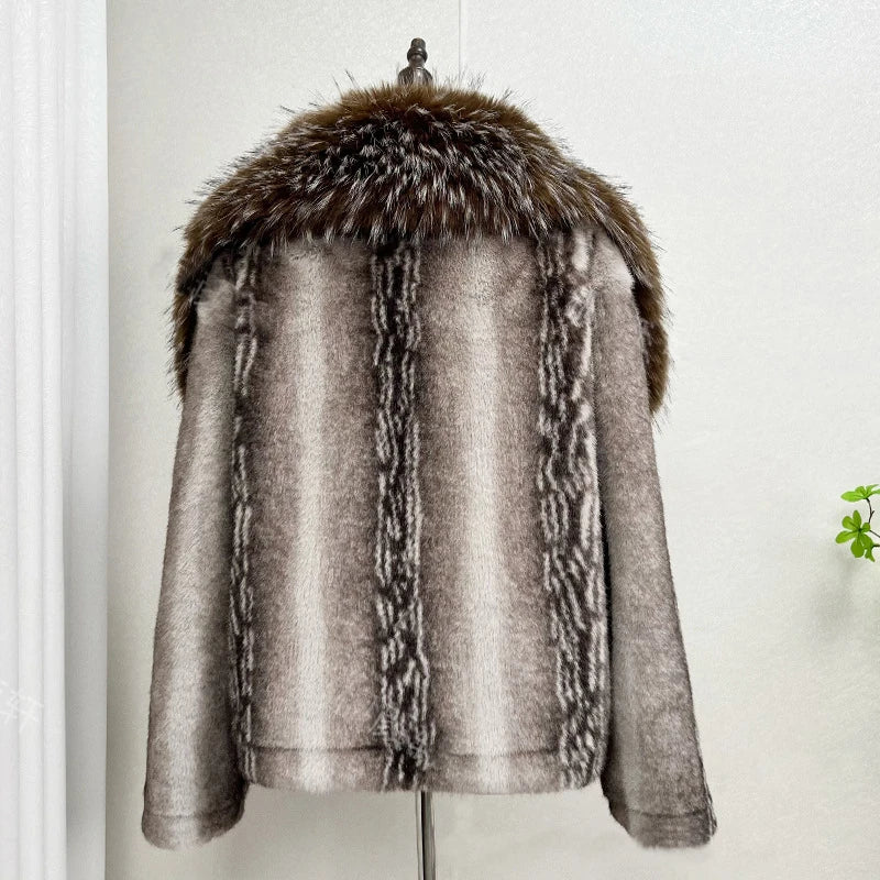 Faux Mink Fur Coat