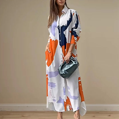 Elegant Printed Long Dress