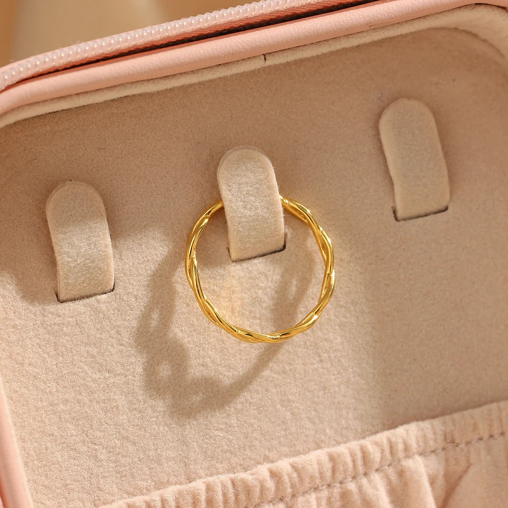 Super Minimalist Braided Twisted Gold Ring
