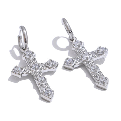 Cross Hoop Earrings