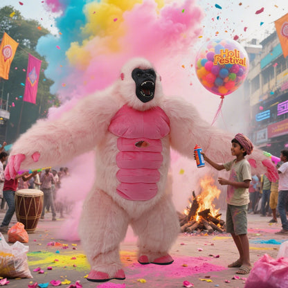 Inflatable Plush Gorilla Costume