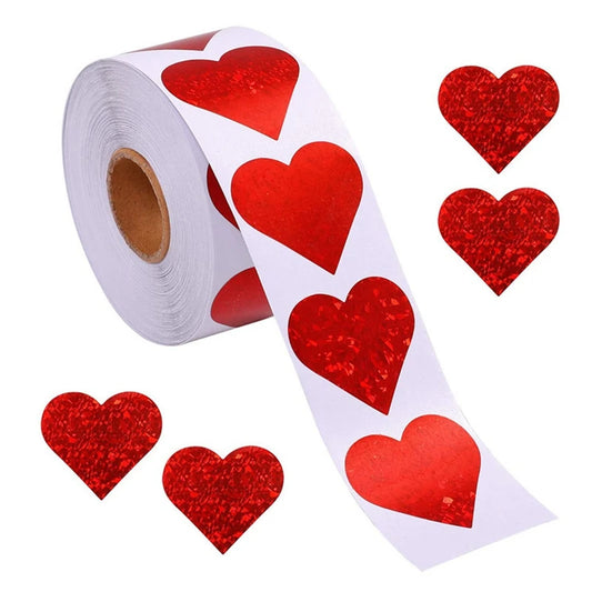 Sparkle Heart Stickers Roll