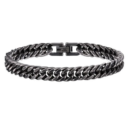 Double Curb Chain Bracelet