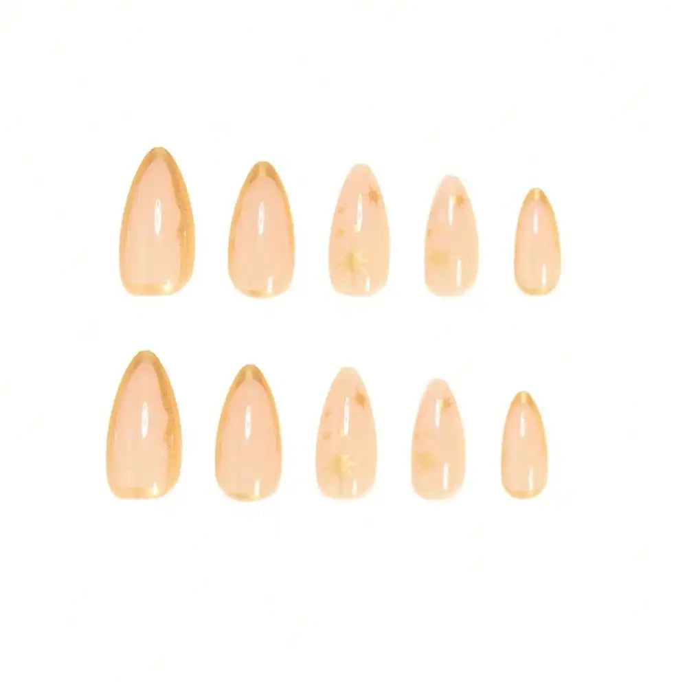 Gold Line Almond Press-On Nails
