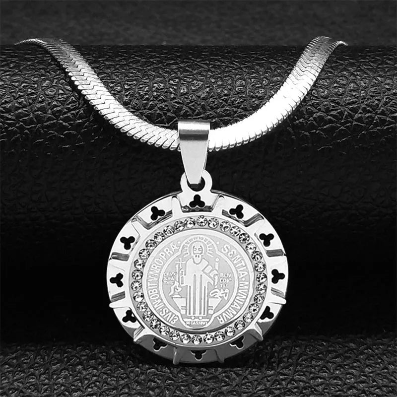 Saint benedict pendant necklace
