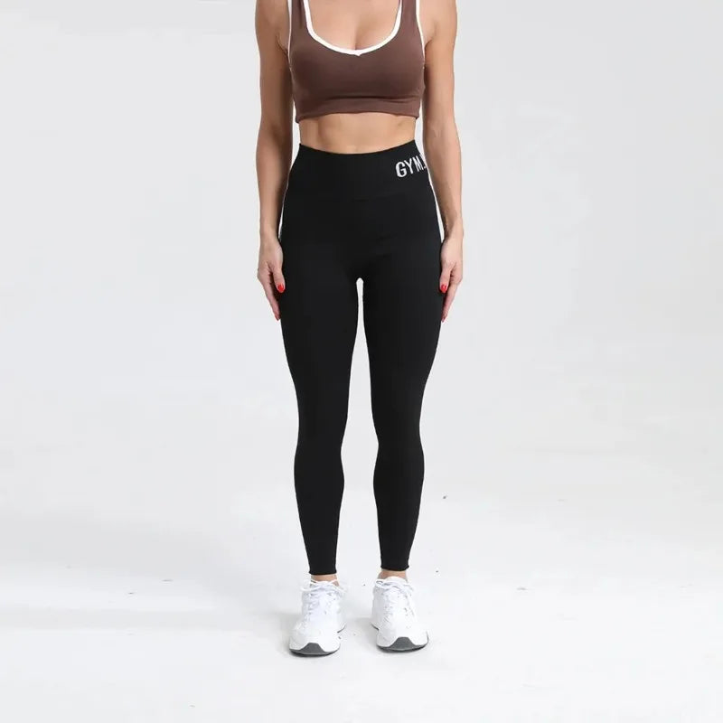 Color-Contrast Seamless Hip-Lift Leggings