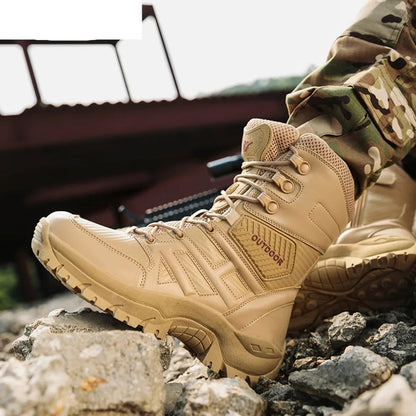 Breathable Leather Combat Boots