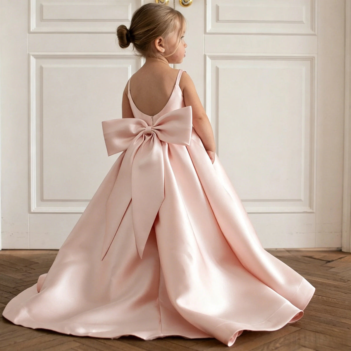 Satin A-Line Flower Girl Dress